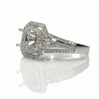 0.79 Cts. Double Halo Split Shank Diamond Engagement Ring